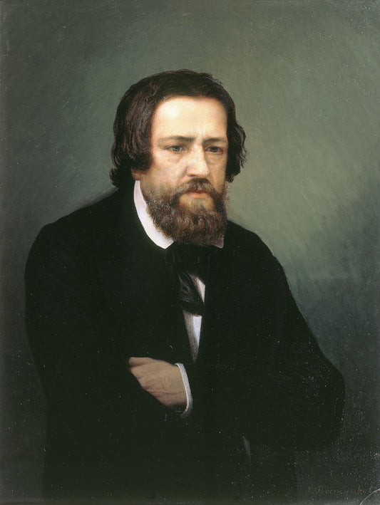 Portrait of Painter Alexander Ivanov, vintage artwork by Sergei Postnikov, 12x8" (A4) Poster