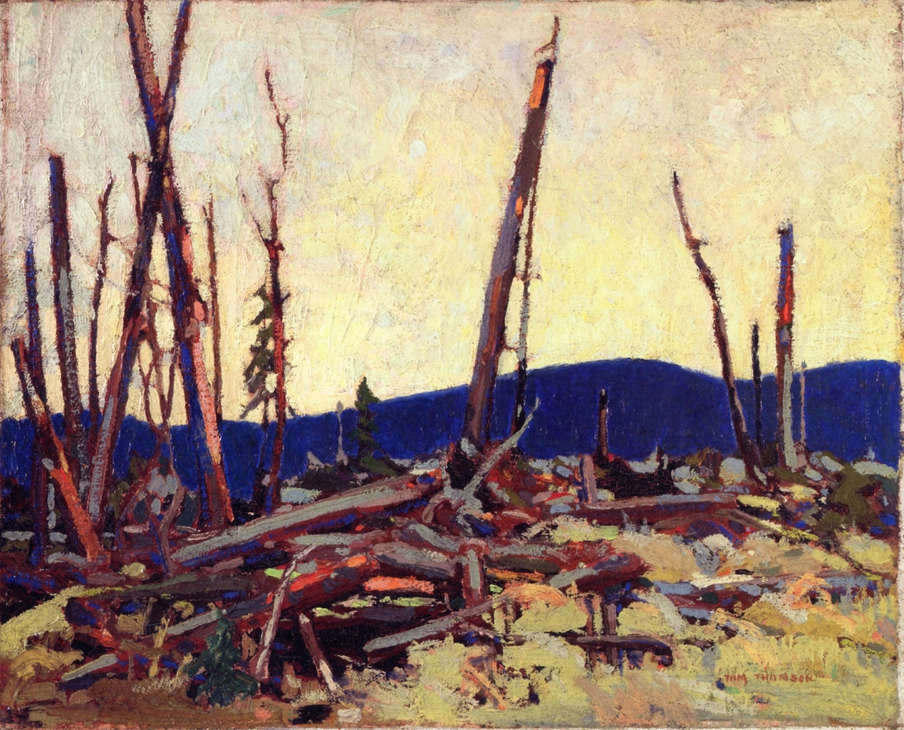 Burnt Land, vintage artwork by Tom Thomson, 12x8" (A4) Poster