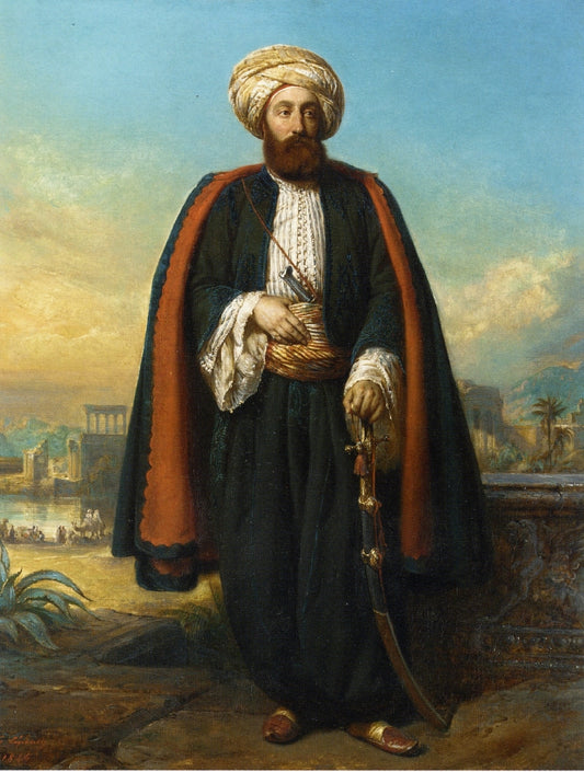 Colonel George Fergusson Henry, Honorary Bey at the Sultan's Court, vintage artwork by François Gabriel Guillaume Lepaulle, A3 (16x12") Poster Print