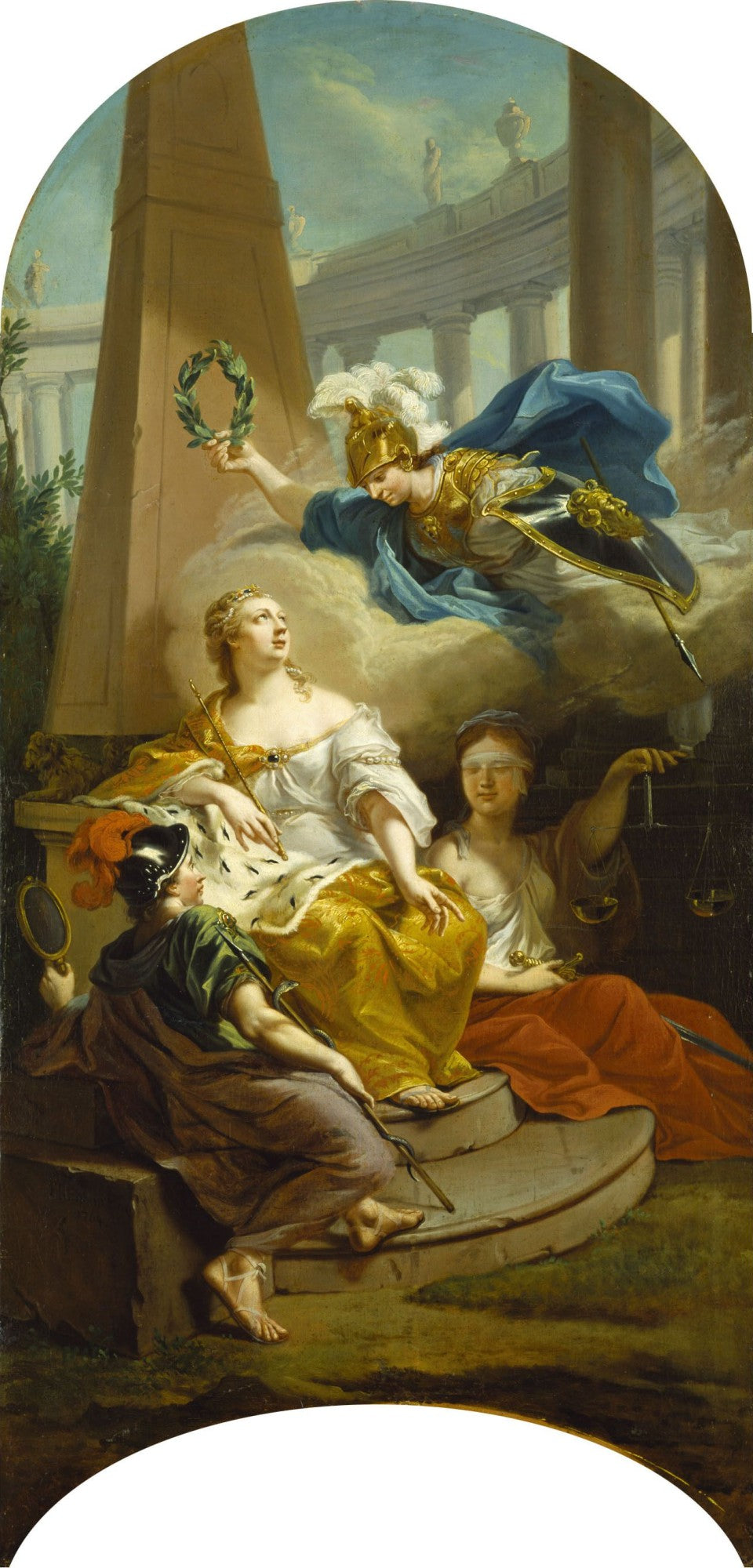 Allegory of the Prosperous Rule of the Landgraves of Hesse-Kassel, vintage artwork by Johann Heinrich Tischbein the Elder, 12x8" (A4) Poster