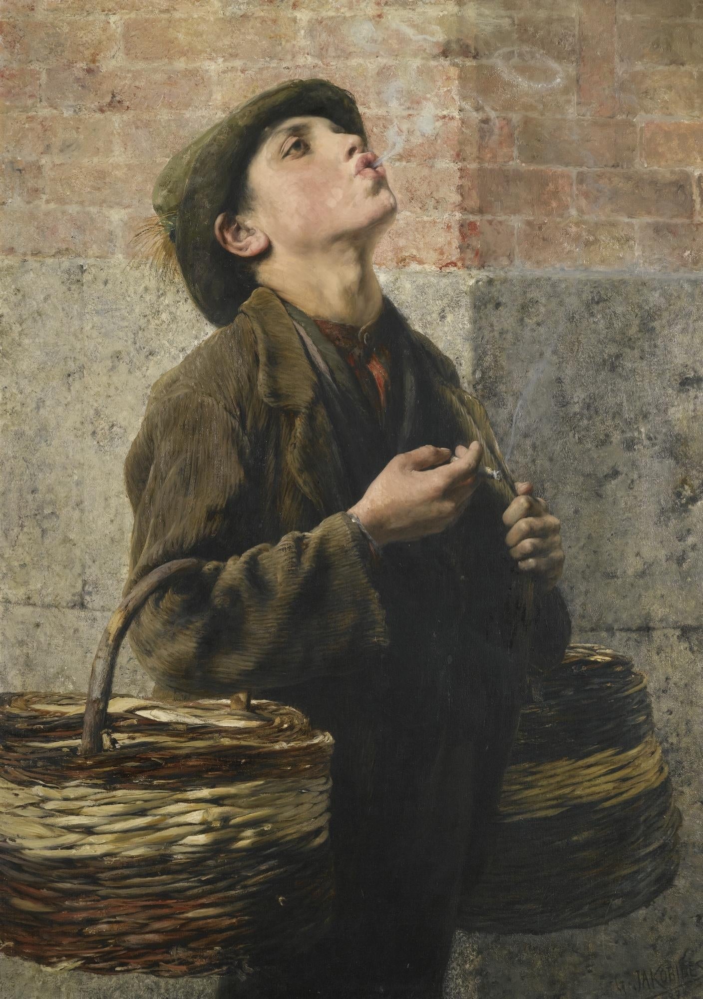 Smoke Rings, vintage artwork by Georgios Jakobides, 12x8" (A4) Poster