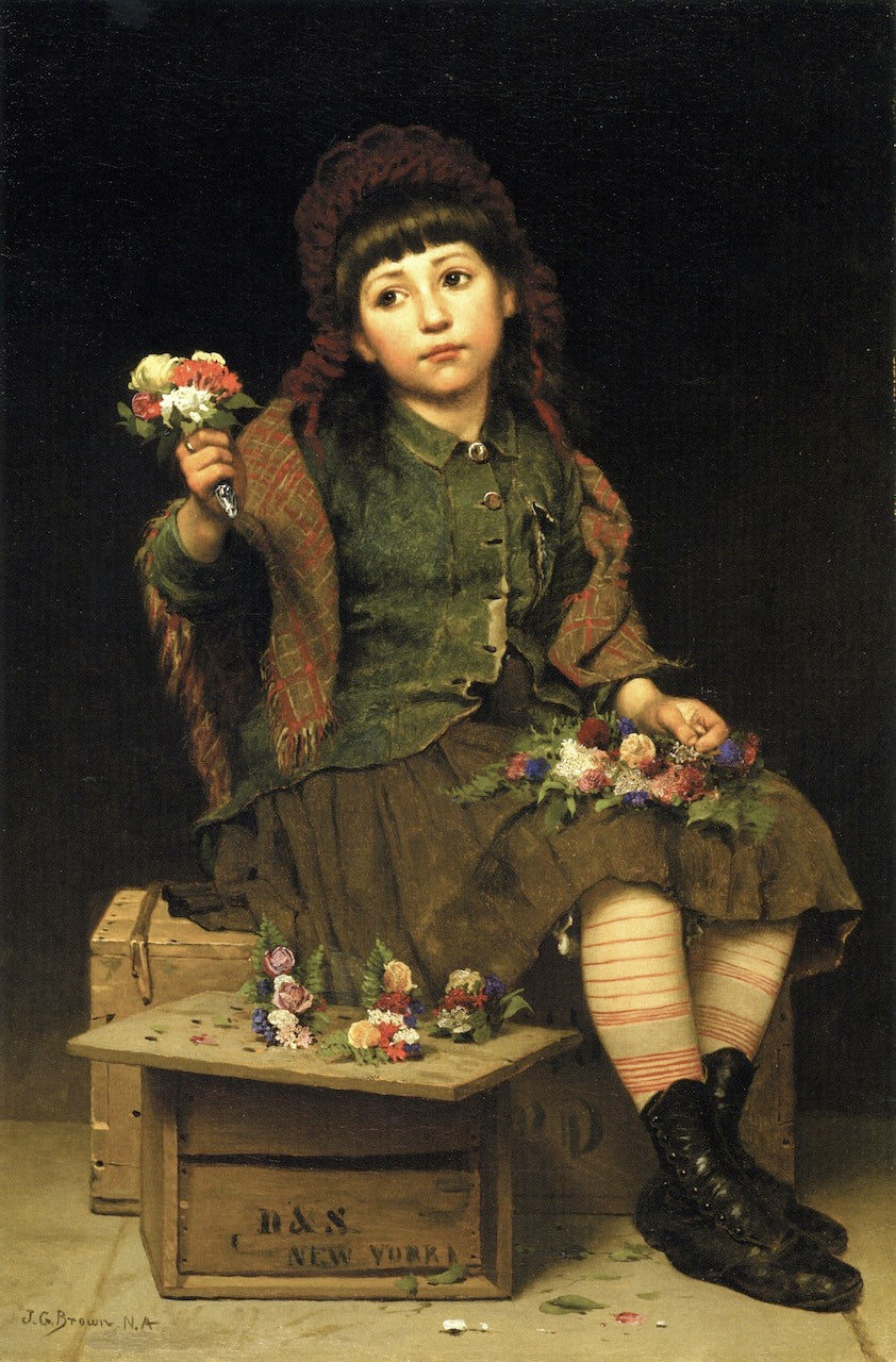 Buy a Posy, vintage artwork by John George Brown, 12x8" (A4) Poster