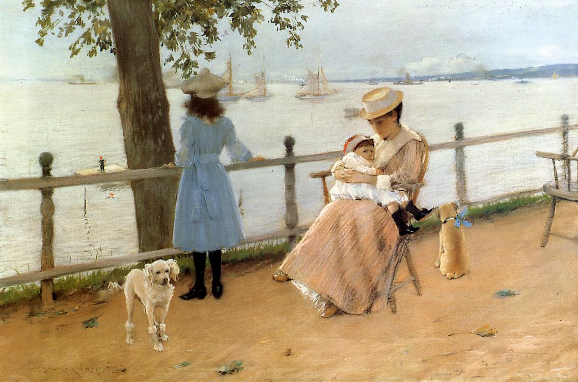 Afternoon by  the Sea, vintage artwork by William Merritt Chase, 12x8" (A4) Poster