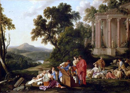 Laban Searching Jacob's Bagagge for the Stolen Idols, vintage artwork by Laurent de La Hyre, 12x8" (A4) Poster