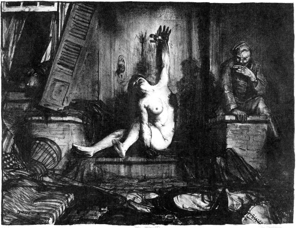 The Cigarette, vintage artwork by George Wesley Bellows, 12x8" (A4) Poster