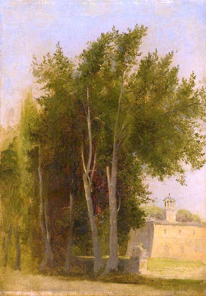 Cypresses at L’Ariccia, Italy, vintage artwork by Sir Charles Lock Eastlake, RA, A3 (16x12") Poster Print