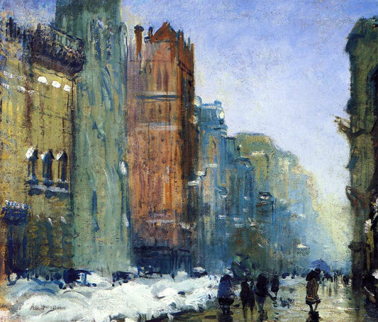 Fifth Avenue, New York, vintage artwork by Arthur Clifton Goodwin, 12x8" (A4) Poster