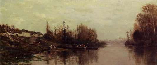 Ferry at Glouton, vintage artwork by Charles-François Daubigny, A3 (16x12") Poster Print