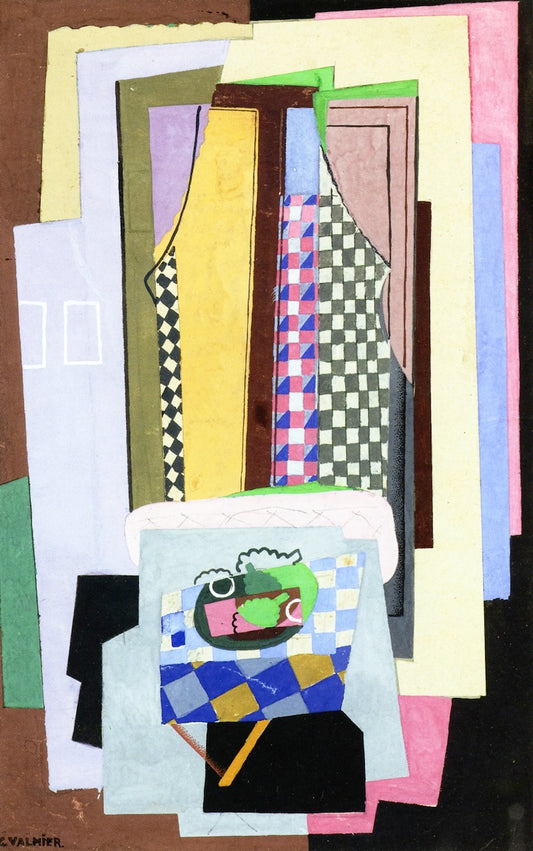 Still Life in front of a Window, vintage artwork by Georges Valmier, 12x8" (A4) Poster