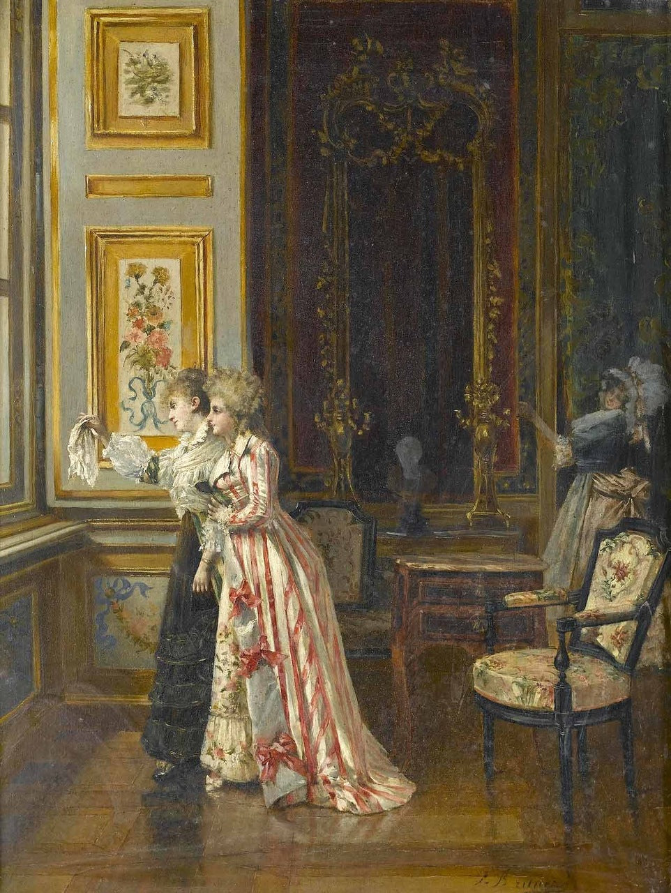 The fond farewell, vintage artwork by Francois Brunery, 12x8" (A4) Poster