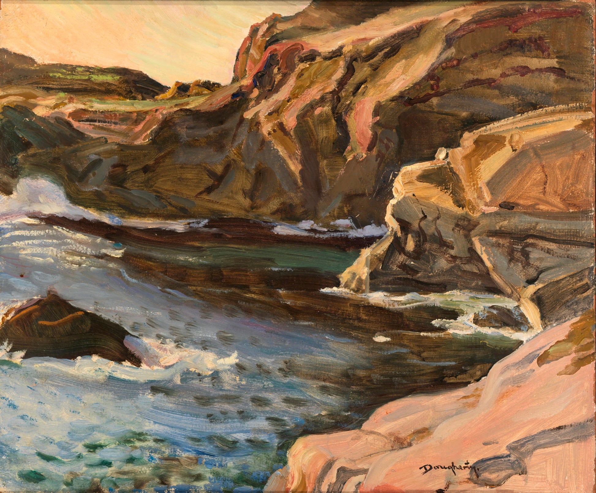 California Cliffs, vintage artwork by Paul Dougherty, 12x8" (A4) Poster