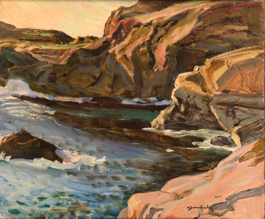California Cliffs, vintage artwork by Paul Dougherty, 12x8" (A4) Poster