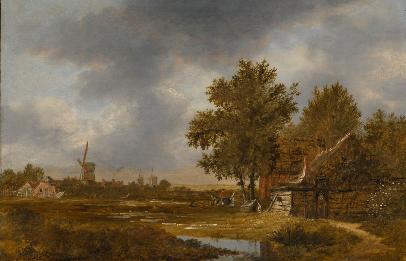A Haarlem Landscape, vintage artwork by Anthonie van Borssum, 12x8" (A4) Poster