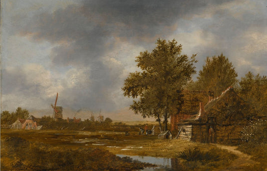 A Haarlem Landscape, vintage artwork by Anthonie van Borssum, 12x8" (A4) Poster