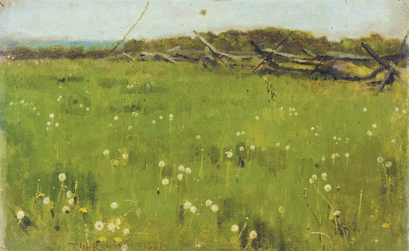 Field of Dandelions, vintage artwork by Theodore Robinson, 12x8" (A4) Poster