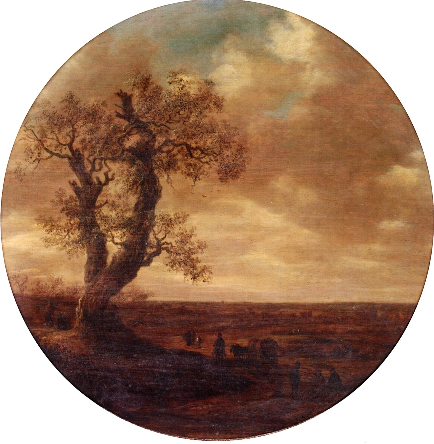 An Extensive Landscape with Travelers on a Path, a View of Arnhem beyond, vintage artwork by Jan van Goyen, 12x8" (A4) Poster