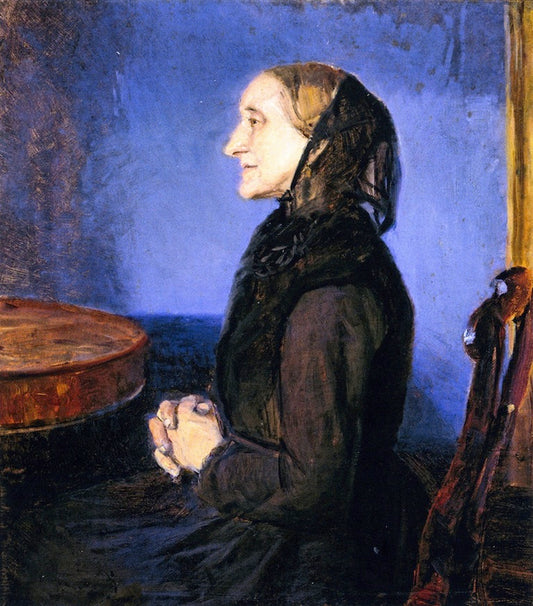 Portrait of the Artist's Mother, Ane Hedvig Brondum, vintage artwork by Anna Ancher, 12x8" (A4) Poster