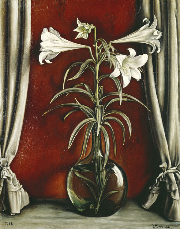 Still Life with Lily, vintage artwork by François-Emile Barraud, 12x8" (A4) Poster