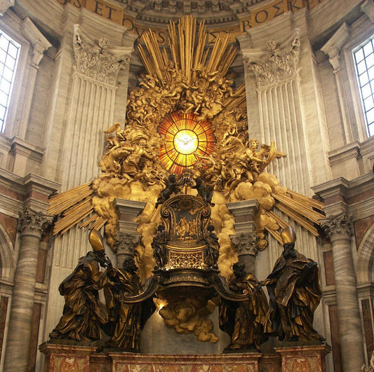 Cathedra Petri (Chair of Saint Peter), vintage artwork by Gian Lorenzo Bernini, 12x8" (A4) Poster