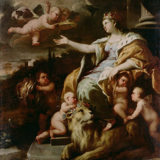 Allegory of Magnanimity, vintage artwork by Luca Giordano, 12x8" (A4) Poster