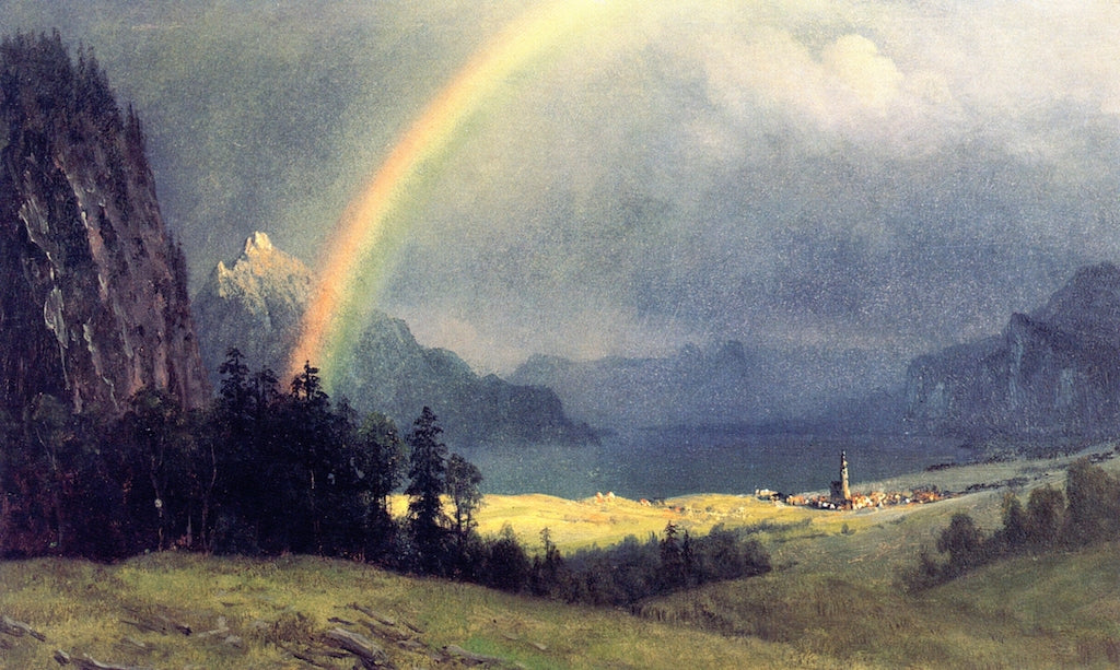 After the Shower, vintage artwork by Albert Bierstadt, 12x8" (A4) Poster