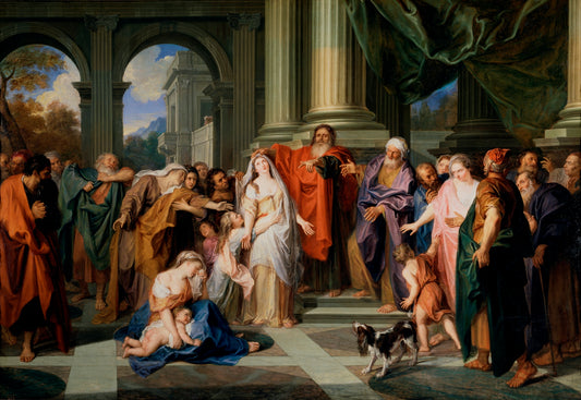 Susanna Accused of Adultery (first version), vintage artwork by Antoine Coypel II, 12x8" (A4) Poster