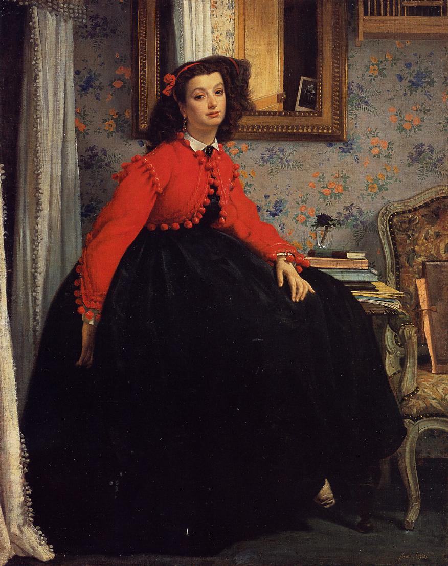 Portrait of Mademoiselle L. L., vintage artwork by James Tissot, 12x8" (A4) Poster