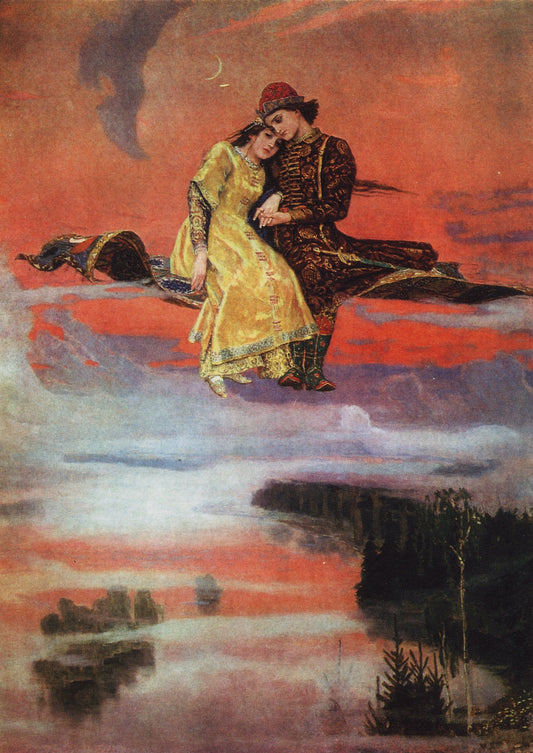 The Flying Carpet, vintage artwork by Viktor Mikhaylovich Vasnetsov, 12x8" (A4) Poster