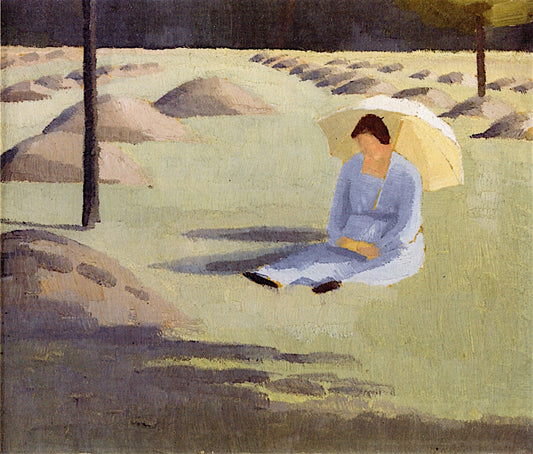Mabel Knights Seated in a Hayfield by Winifred Knights,16x12(A3) Poster