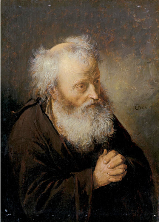 A Bearded Old Man, vintage artwork by Gerrit Dou, 12x8" (A4) Poster