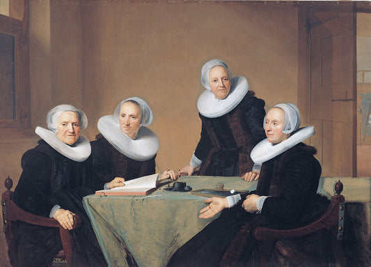 Group portrait of the regentesses of the St. Elisabeths, vintage artwork by Jan Cornelisz. Verspronck, 12x8" (A4) Poster