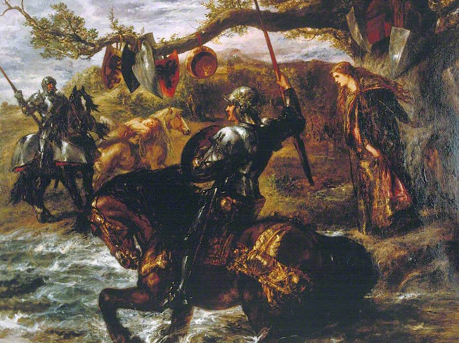 Lancelot du Lac, vintage artwork by Sir John Gilbert, A3 (16x12") Poster Print