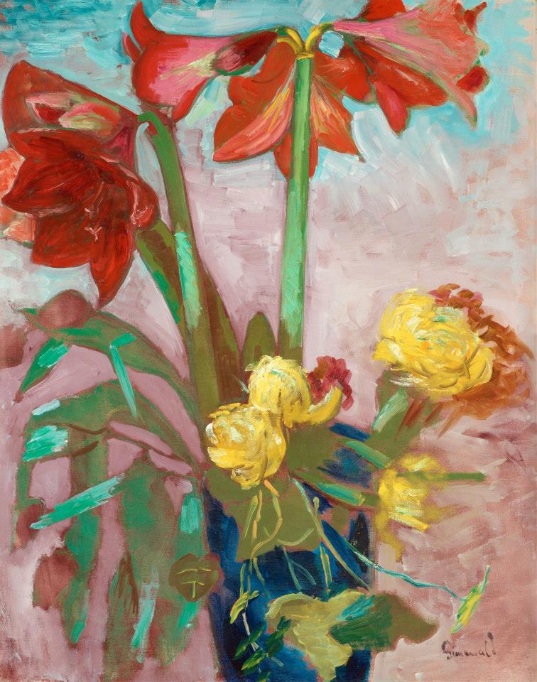 Still life with Amaryllis by Isaac Grünewald,16x12(A3) Poster