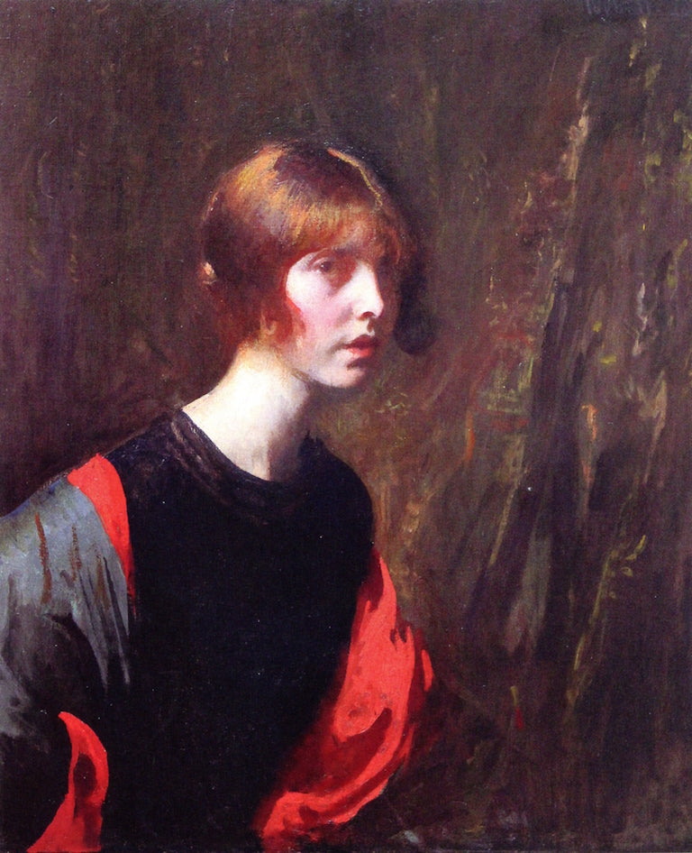 Crimson and Gold, vintage artwork by Edmund Tarbell, 12x8" (A4) Poster