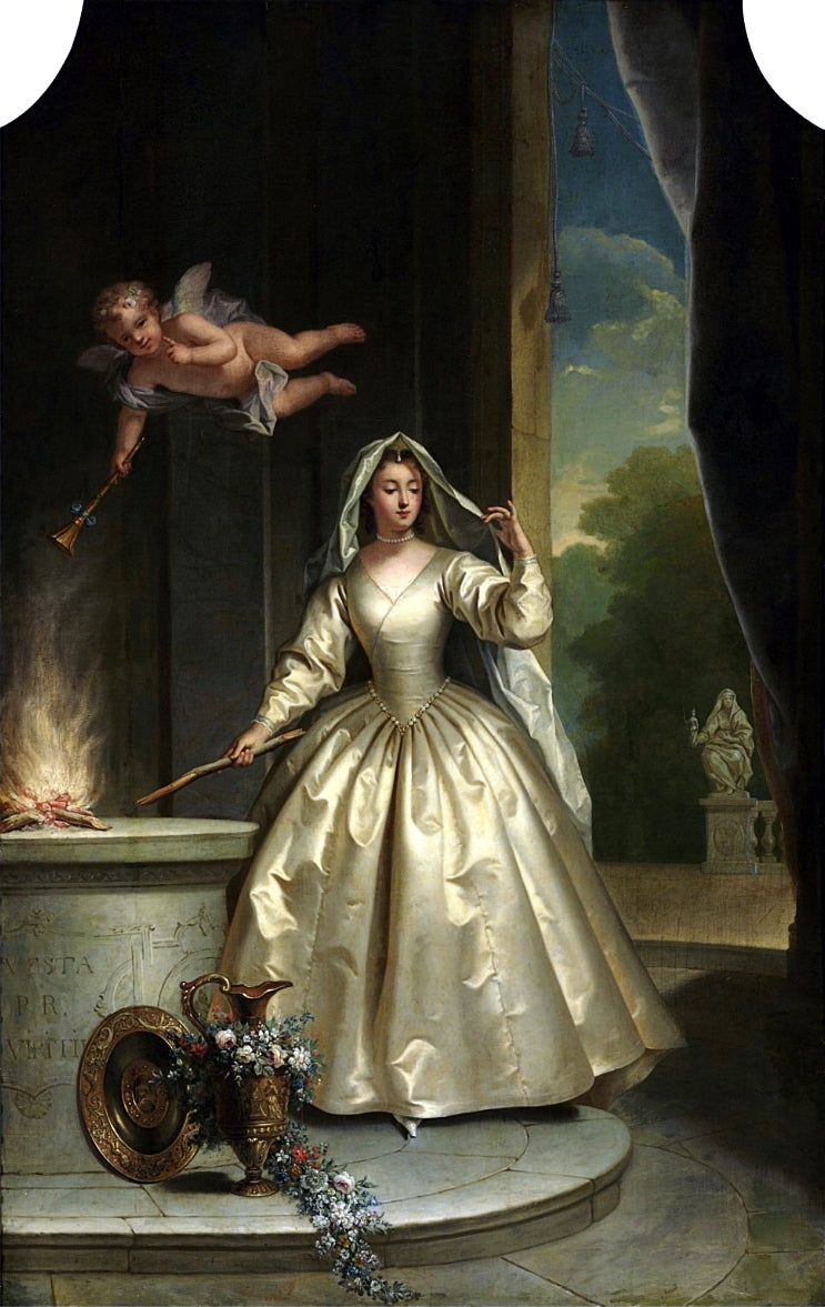 A Vestal Virgin, vintage artwork by Jean Raoux, 12x8" (A4) Poster