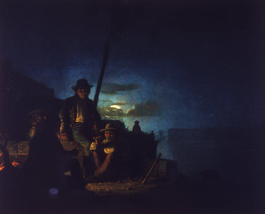 Watching the Cargo by  Night, vintage artwork by George Caleb Bingham, A3 (16x12") Poster Print