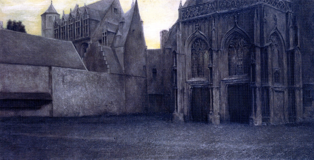 In Bruges. A Portal, vintage artwork by Fernand Khnopff, 12x8" (A4) Poster