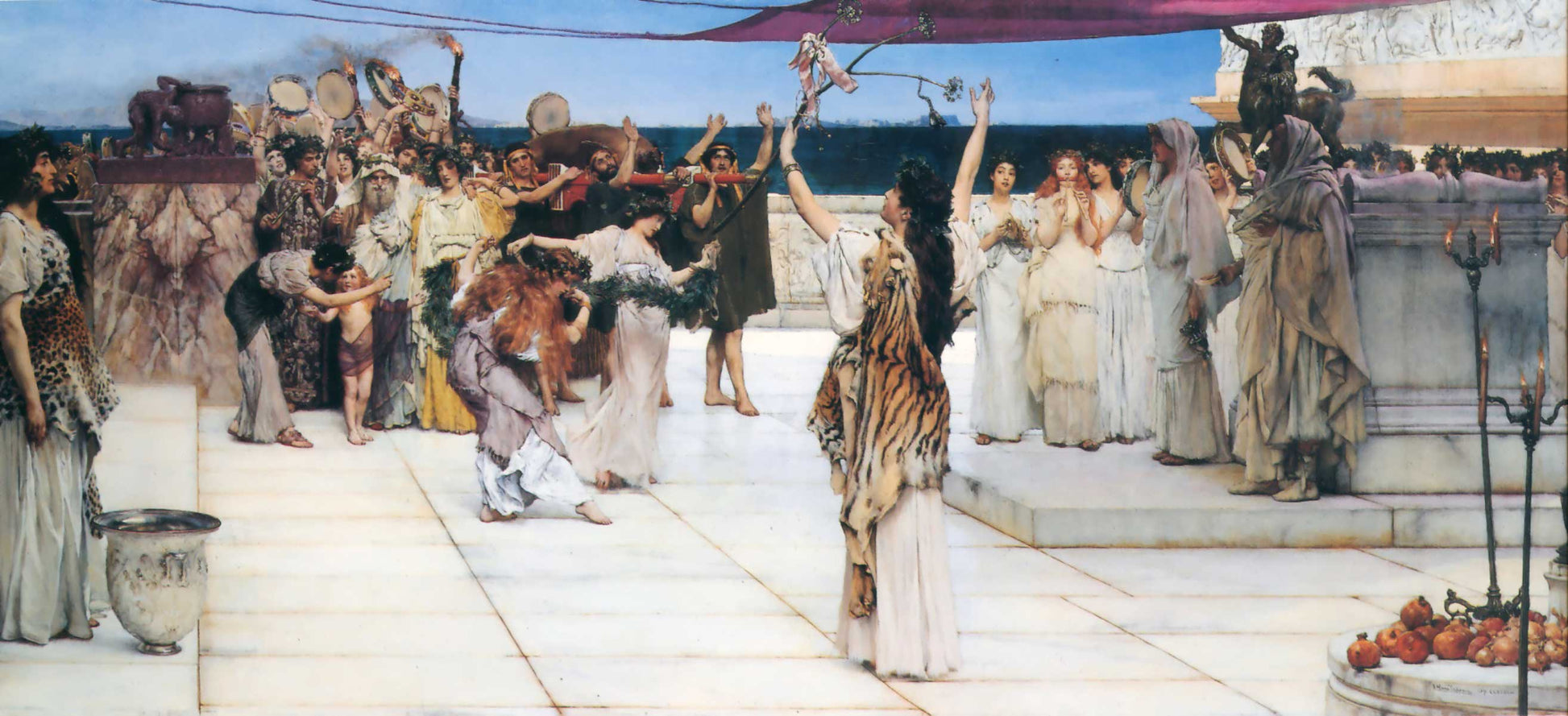 A Dedication to Bacchus, vintage artwork by Sir Lawrence Alma-Tadema, 12x8" (A4) Poster