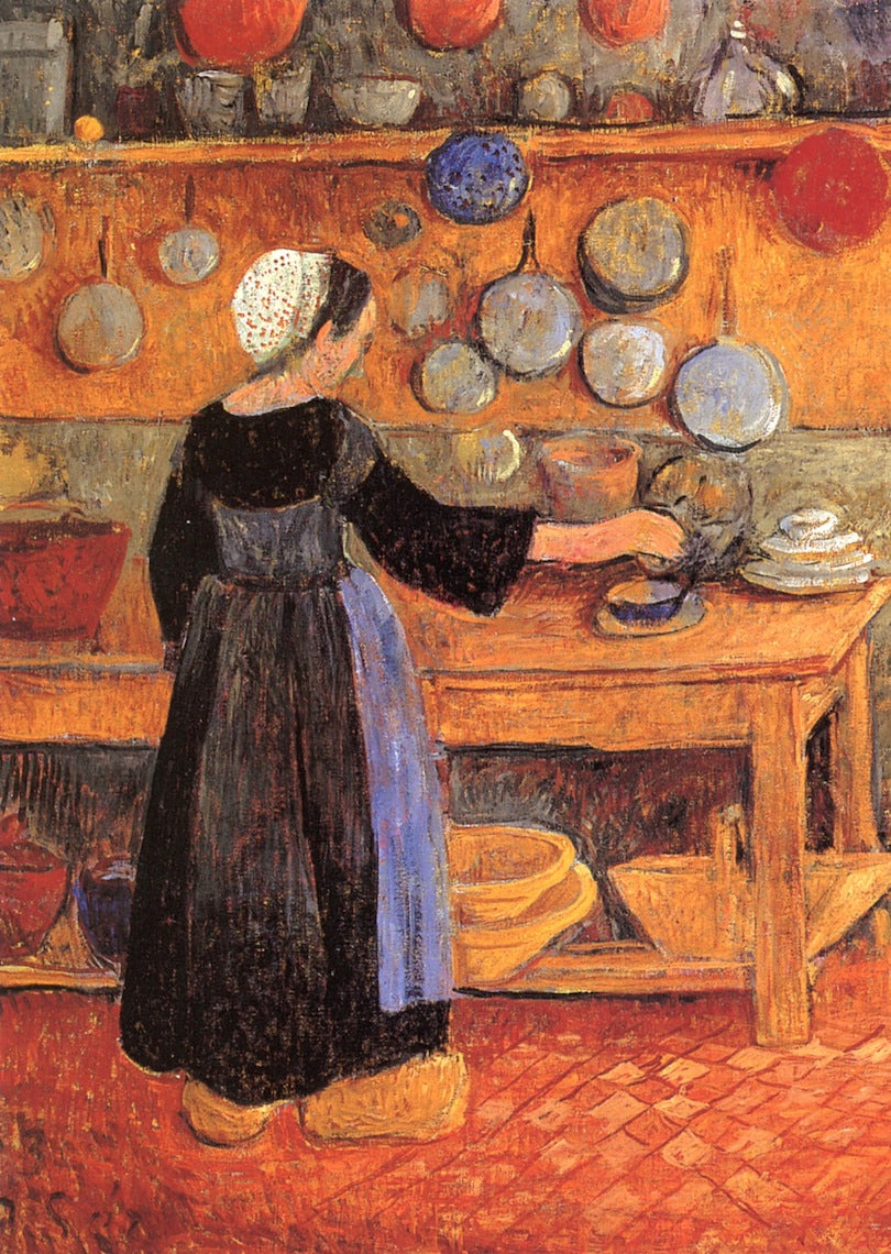 Breton Woman in the Kitchen, vintage artwork by Paul Serusier, 12x8" (A4) Poster