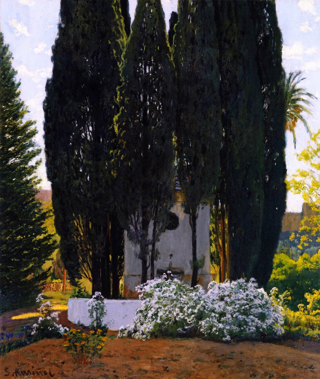La Fuente de los Cipreses by Santiago Rusinol Prats,A3(16x12")Poster