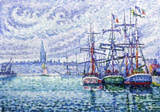 Bassin à flots, Saint-Malo, vintage artwork by Paul Signac, 12x8" (A4) Poster