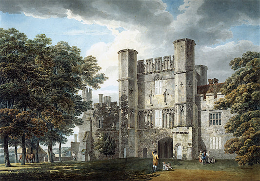 Battle Abbey-gate, Sussex, vintage artwork by Michael Angelo Rooker, 12x8" (A4) Poster