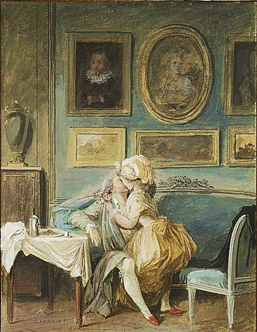 Le dejeuner en tête à tête, vintage artwork by Niklas Lafrensen (II), 12x8" (A4) Poster