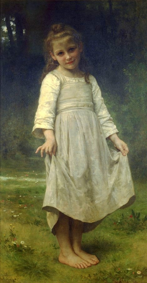 The Curtsey, vintage artwork by William Bouguereau, 12x8" (A4) Poster