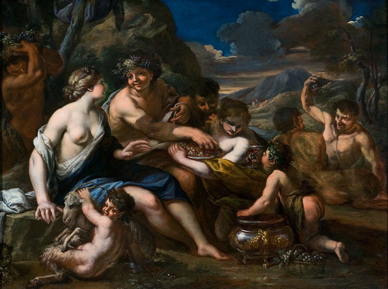 The Bacchanal, vintage artwork by Alessandro Rosi, 12x8" (A4) Poster