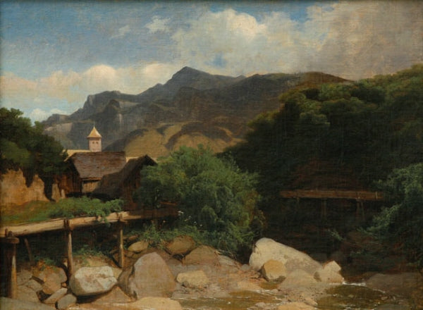 Small Mill, vintage artwork by Alexandre Calame, A3 (16x12") Poster Print