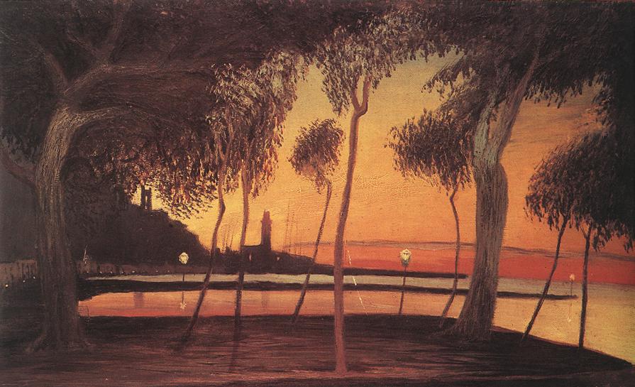 Sunset over the Bay of Naples by Tivadar Csontvary Kosztka,A3(16x12")Poster