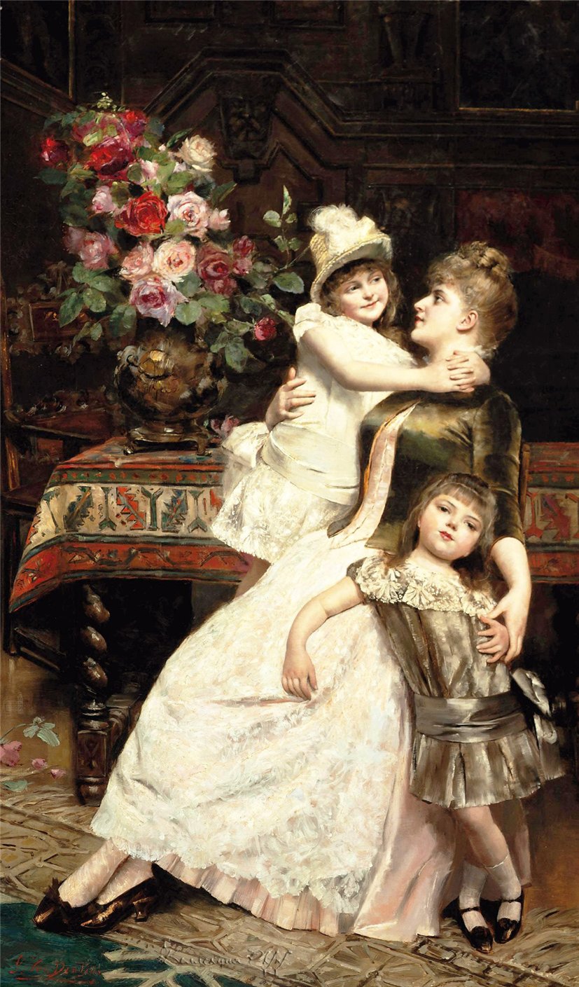 Happy Mother, vintage artwork by Georges van den Bos, 12x8" (A4) Poster