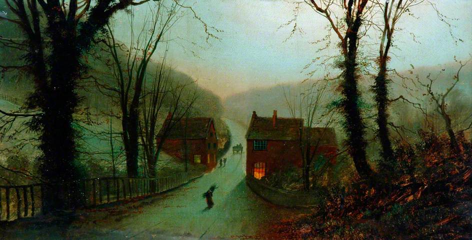 Danger Bank (after John Atkinson Grimshaw), vintage artwork by Wilfred Jenkins, 12x8" (A4) Poster