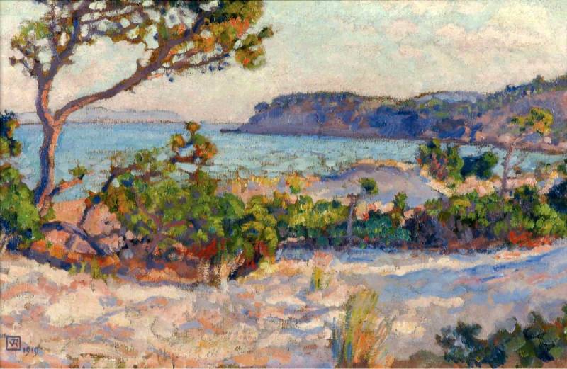 The Dunes at La Faviere, vintage artwork by Theo van Rysselberghe, 12x8" (A4) Poster